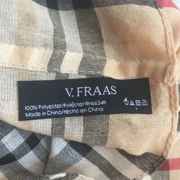 V.FRAAS PLAID POLYESTER INFINITY SCARF O/S - Picture 4 of 5
